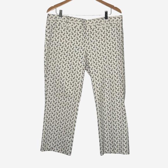 J. Crew Pants - J Crew City Fit Straight Leg Cropped Anchor Printed Pants Size 14 Nautical